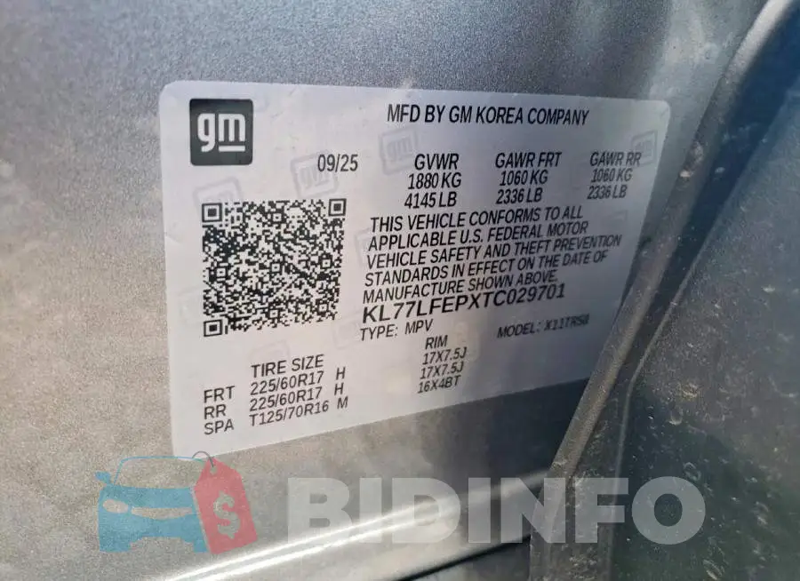 KL77LFEPXTC029701 Photo# 12