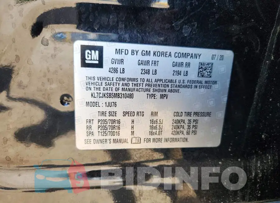 KL7CJKSB5MB310480 Photo# 12