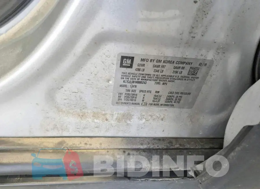 KL7CJLSB1KB885243 Photo# 13