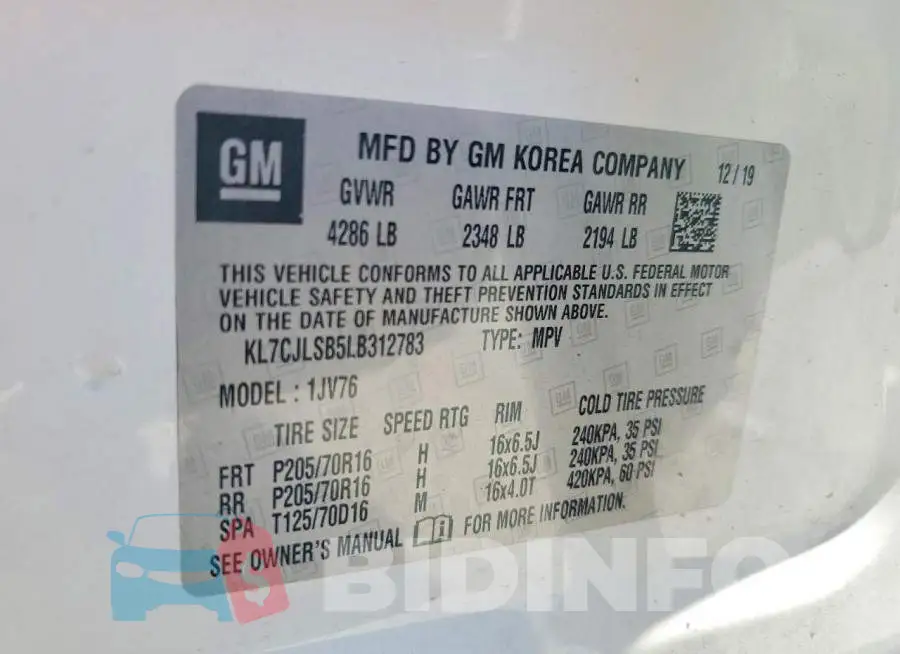 KL7CJLSB5LB312783 Photo# 13