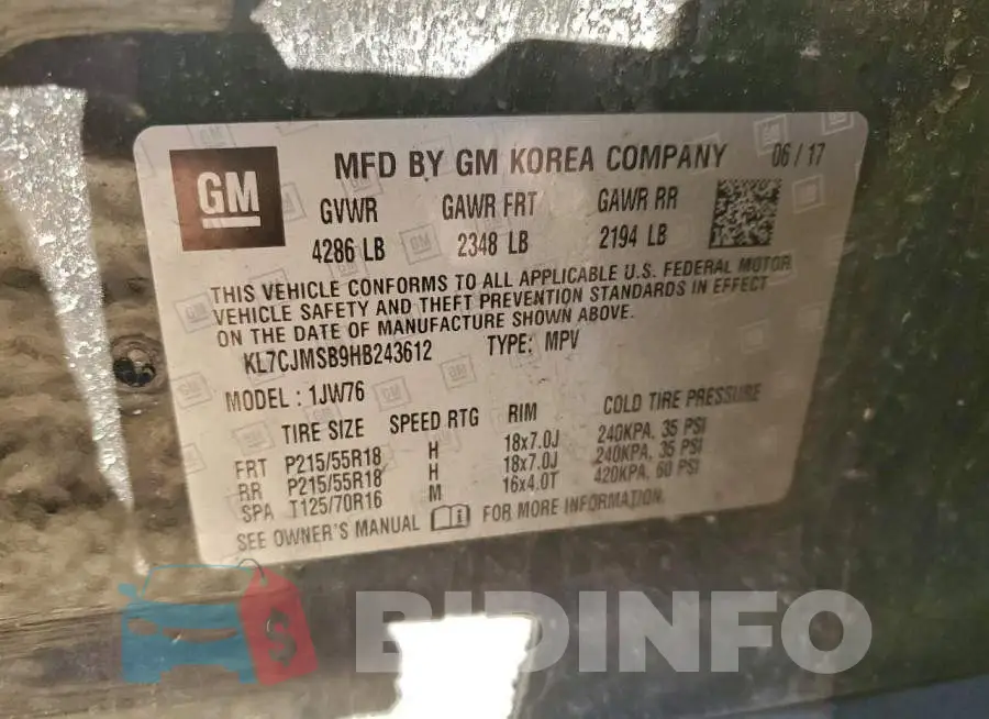 KL7CJMSB9HB243612 Photo# 13