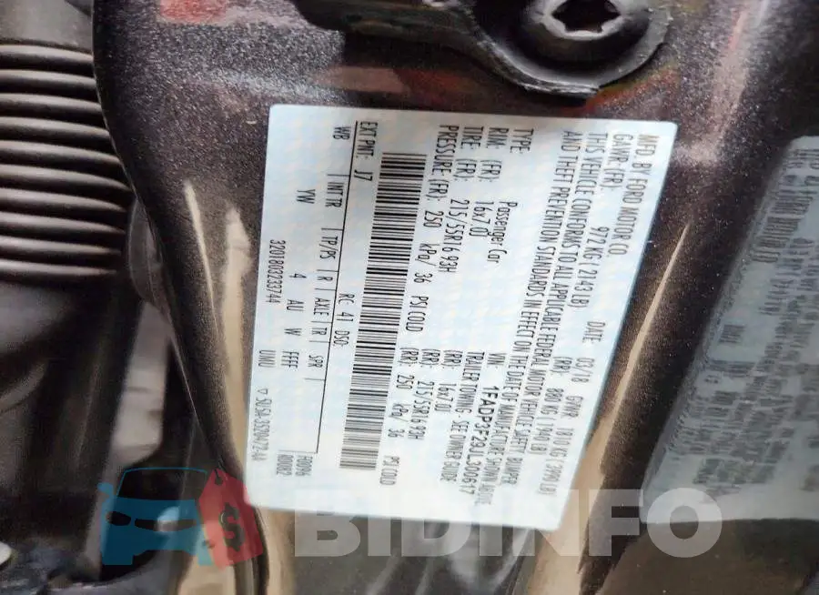 1FADP3F29JL300617 Photo# 13