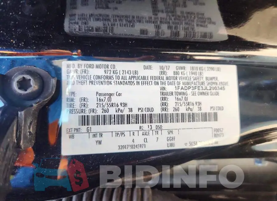 1FADP3FE3JL200345 Photo# 13
