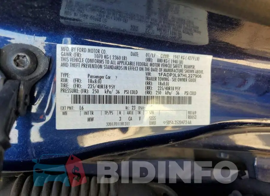 1FADP3L97HL227906 Photo# 13