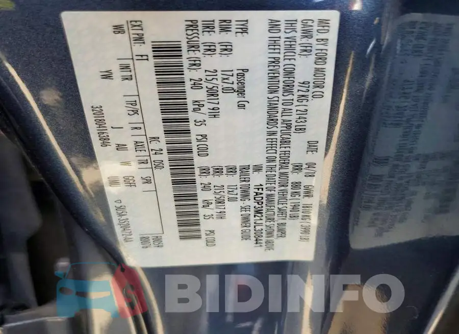 1FADP3M21JL308441 Photo# 12