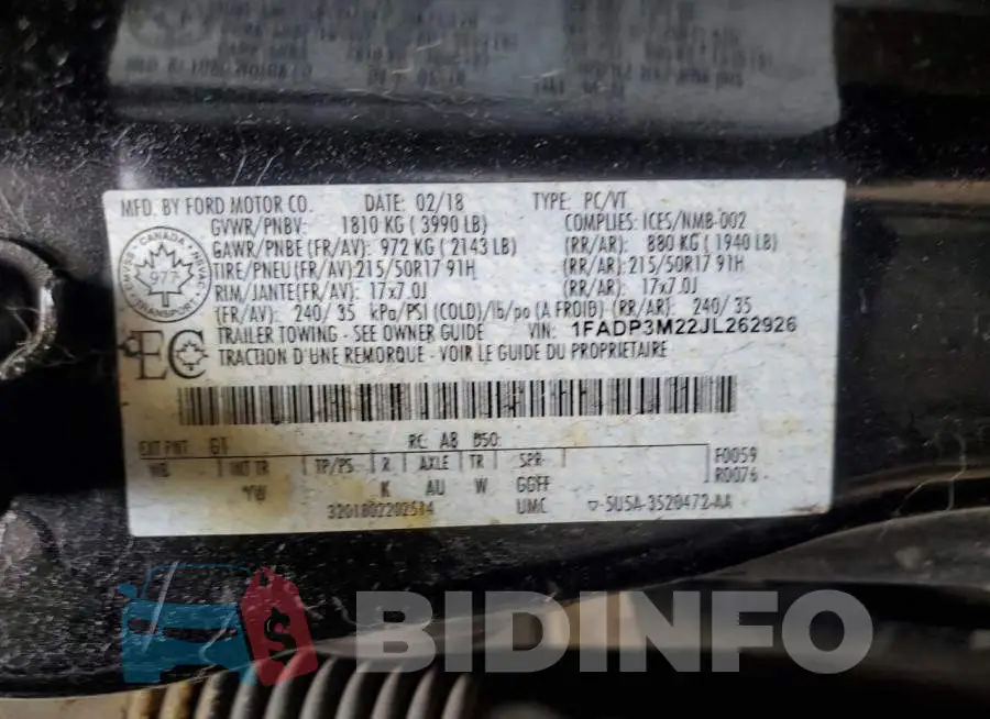 1FADP3M22JL262926 Photo# 13