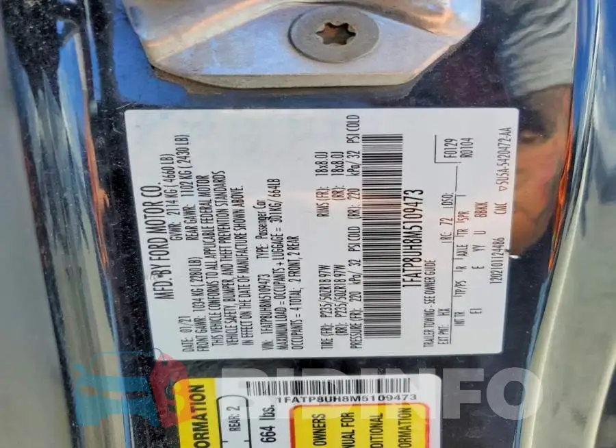 1FATP8UH8M5109473 Photo# 13