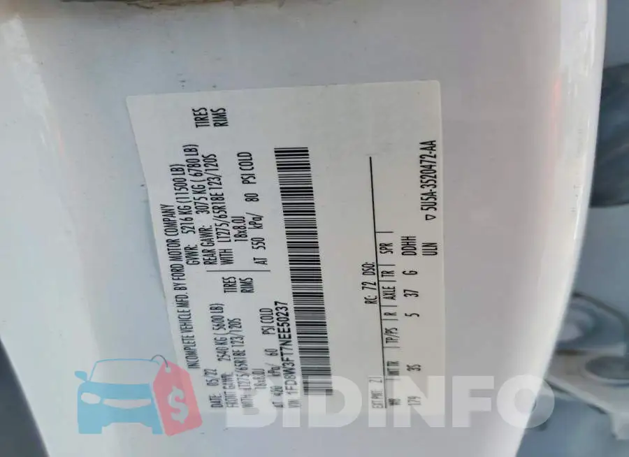 1FD8W3FT7NEE50237 Photo# 12