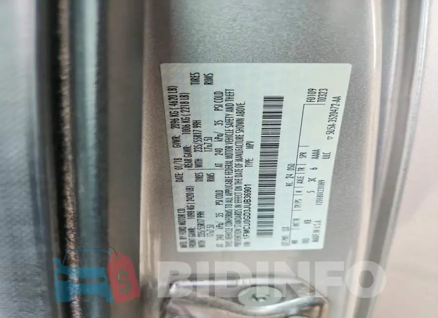 1FMCU0GD3JUB36901 Photo# 12