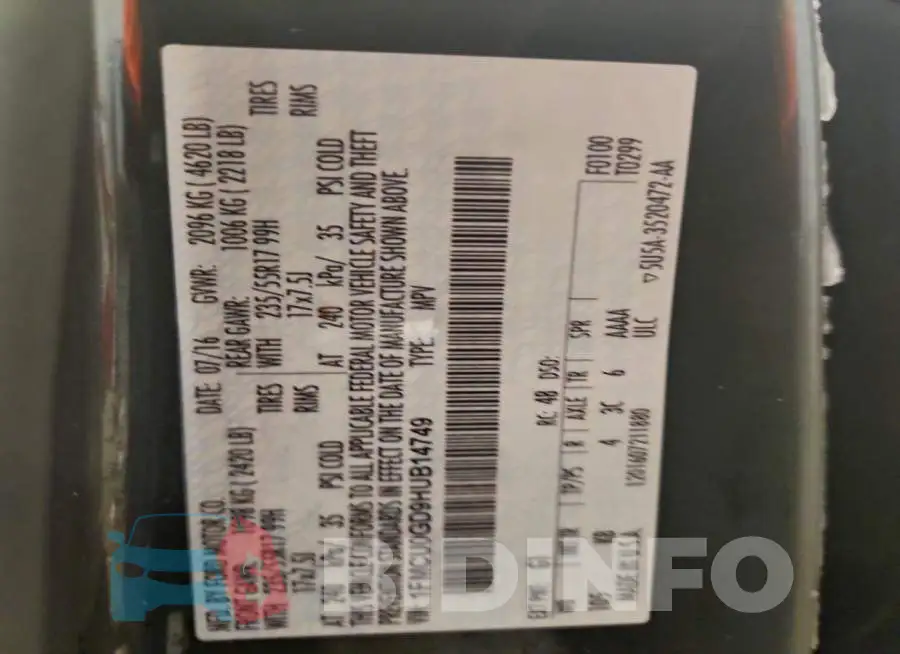 1FMCU0GD9HUB14749 Photo# 13