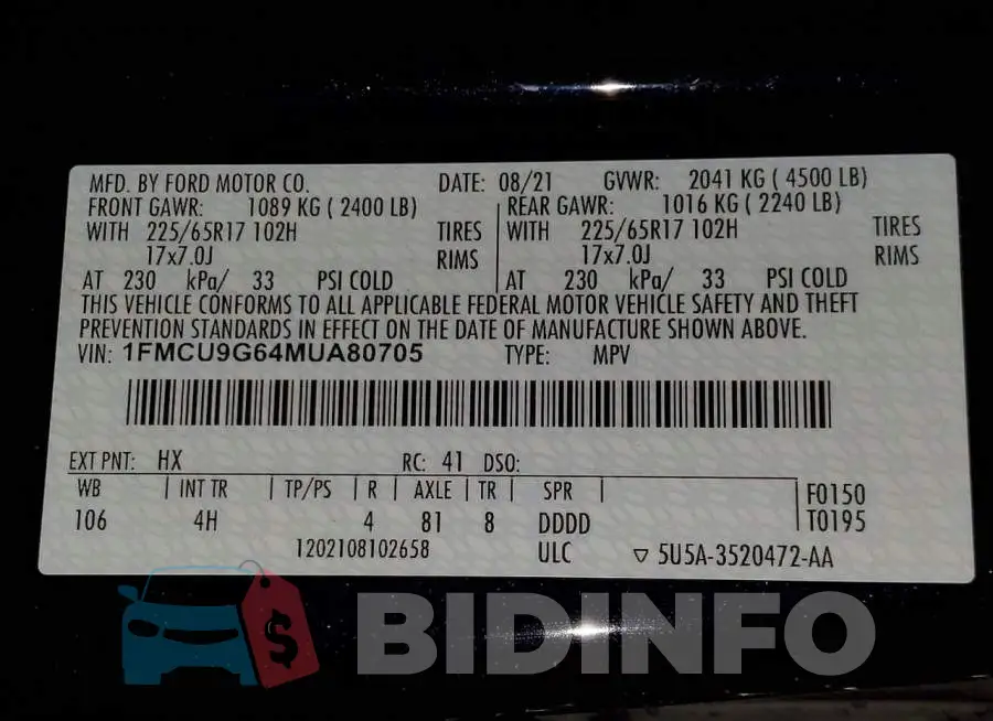 1FMCU9G64MUA80705 Photo# 13