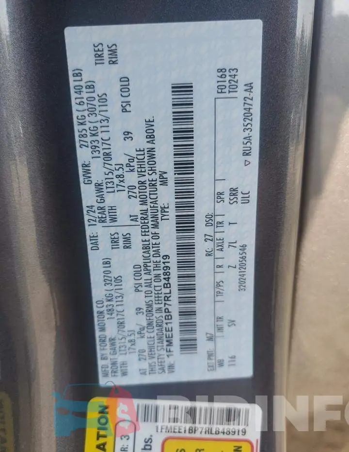 1FMEE1BP7RLB48919 Photo# 13