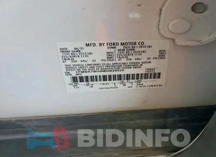 1FMSK7BH9MGB28020 Photo# 12