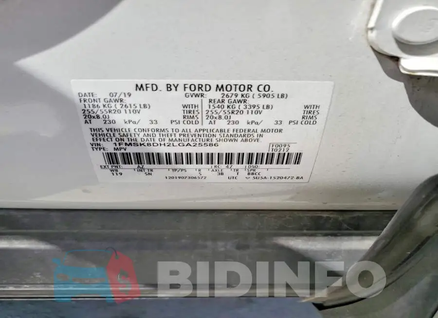 1FMSK8DH2LGA25586 Photo# 13