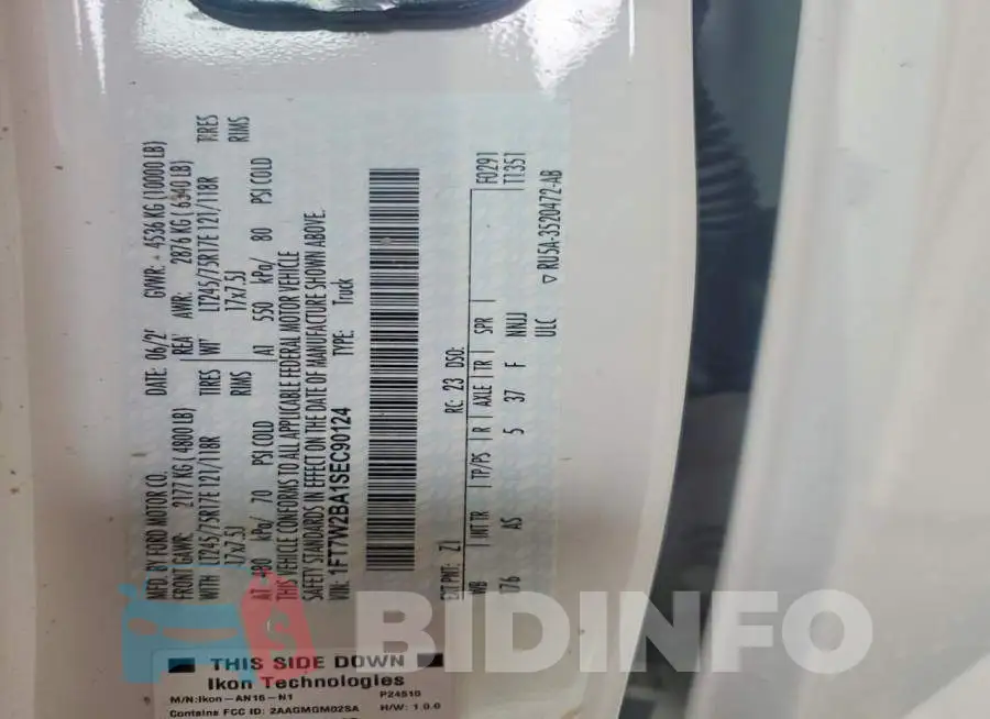 1FT7W2BA1SEC90124 Photo# 12