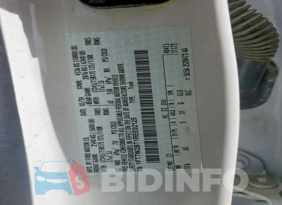 1FT7W2BT1REE02125 Photo# 12