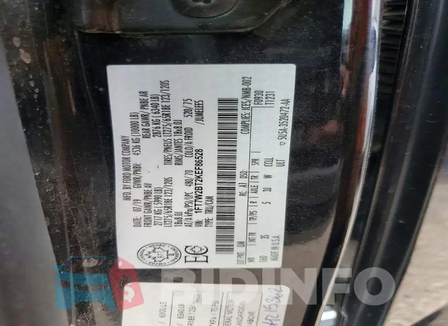 1FT7W2BT2KEF86528 Photo# 12