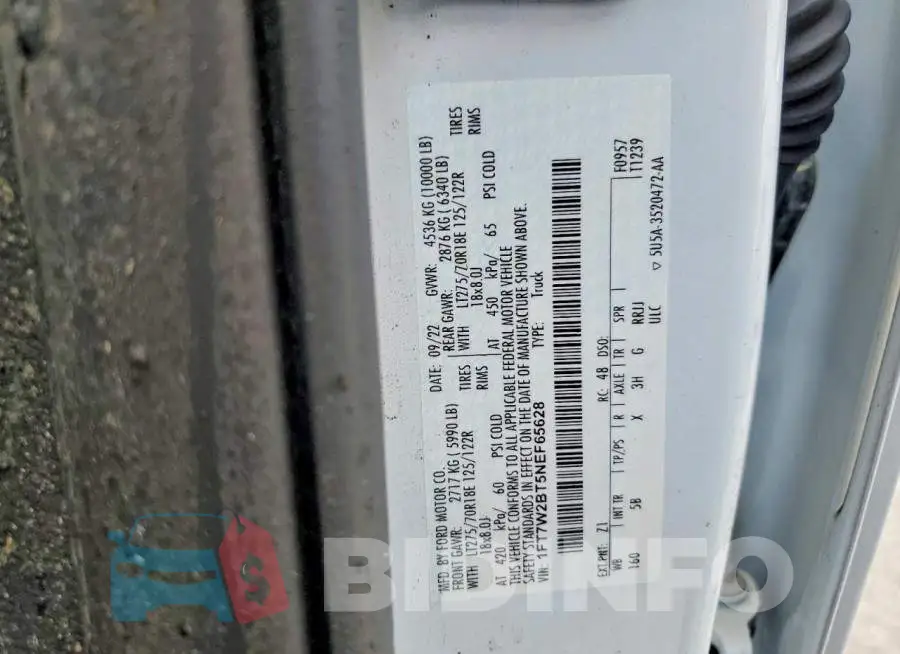1FT7W2BT5NEF65628 Photo# 12