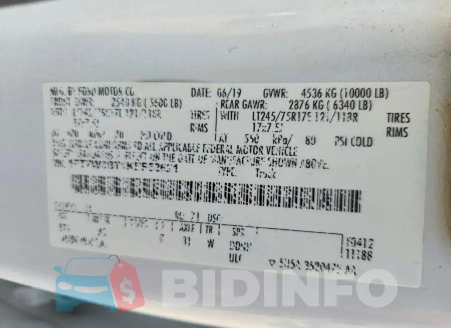 1FT7W3BT1KEF52621 Photo# 12