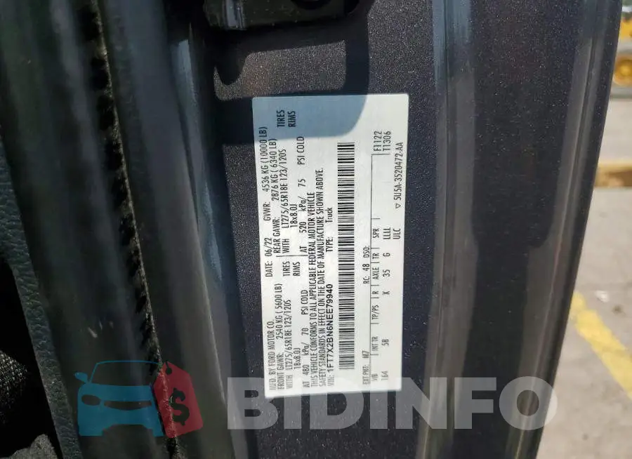 1FT7X2BN6NEE79940 Photo# 13