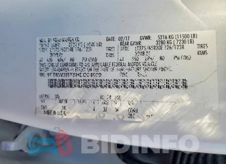 1FT8W3BT8HEC64009 Photo# 12