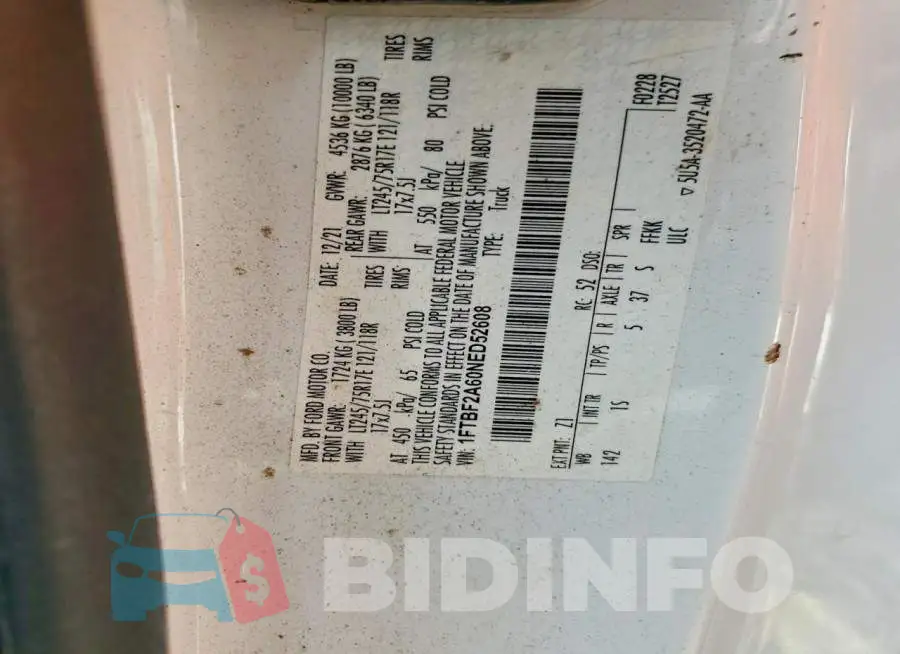 1FTBF2A60NED52608 Photo# 12