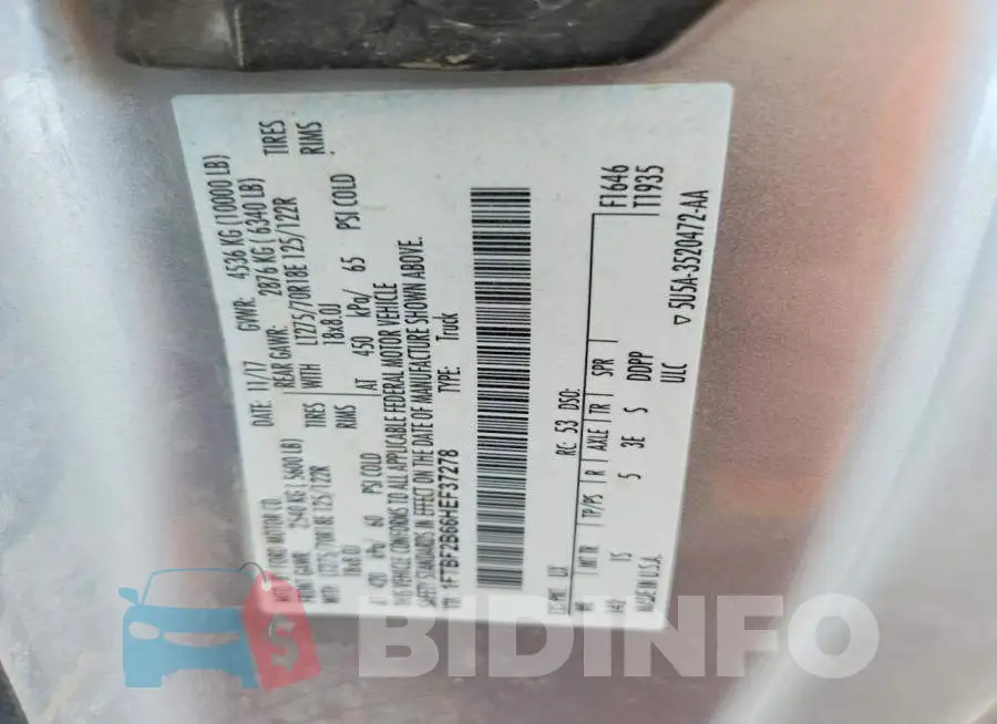 1FTBF2B66HEF37278 Photo# 12
