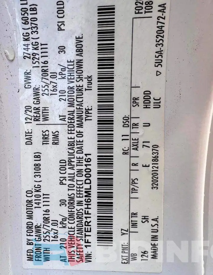 1FTER1FH6MLD00161 Photo# 10