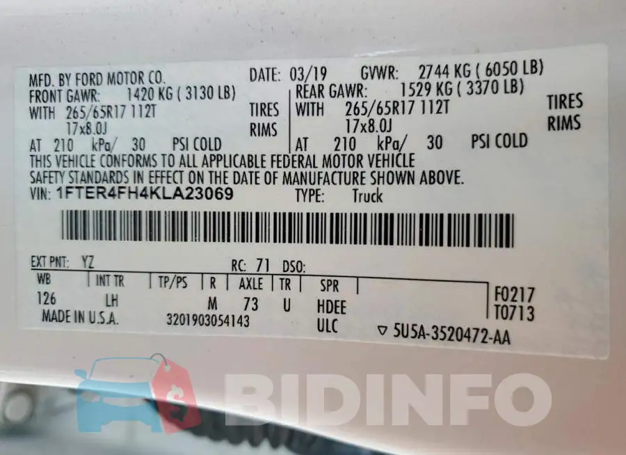 1FTER4FH4KLA23069 Photo# 13