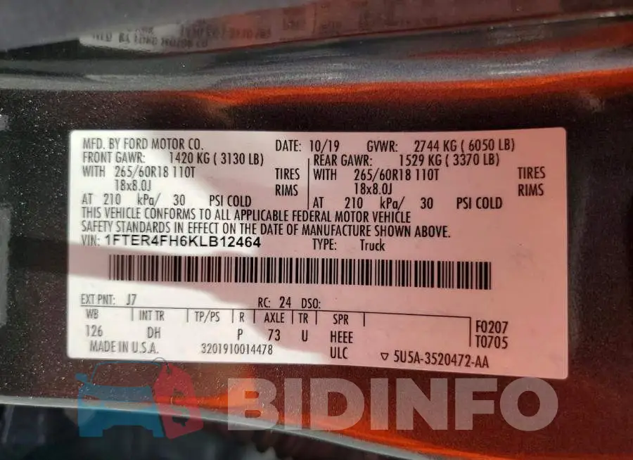 1FTER4FH6KLB12464 Photo# 12