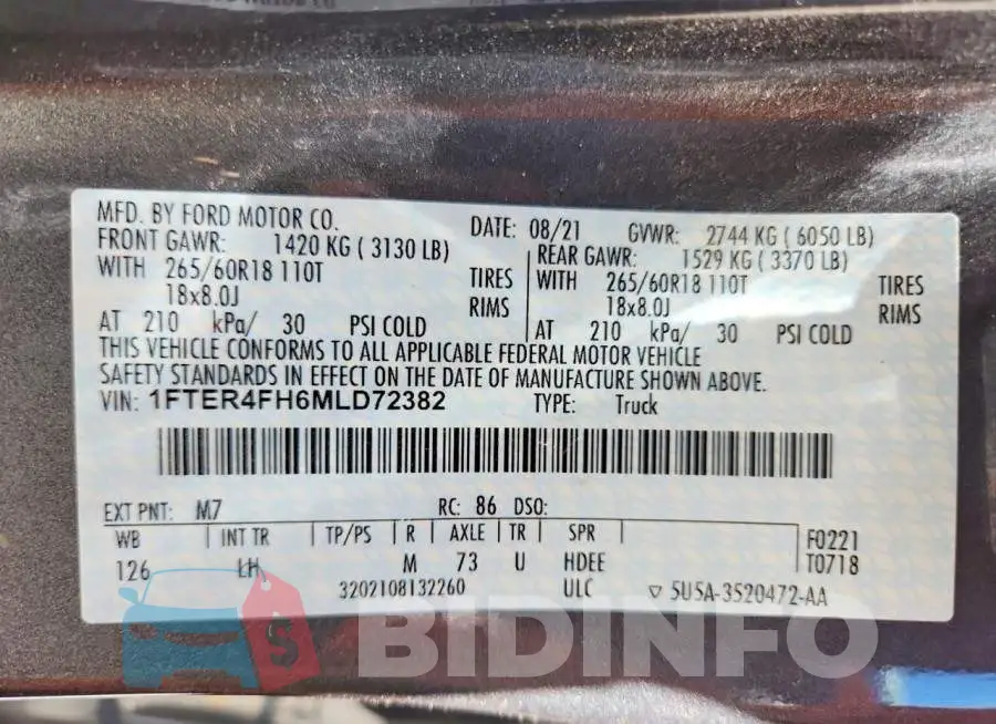 1FTER4FH6MLD72382 Photo# 13