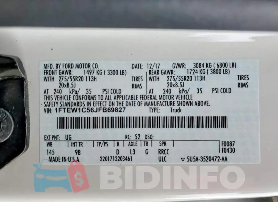 1FTEW1C56JFB69827 Photo# 12