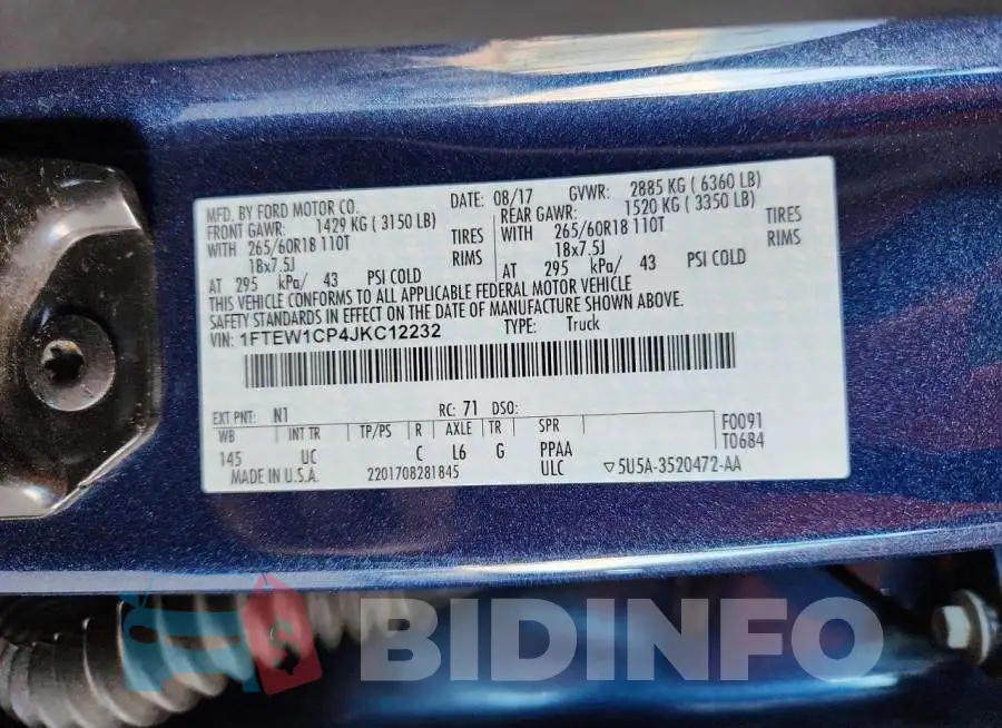 1FTEW1CP4JKC12232 Photo# 12