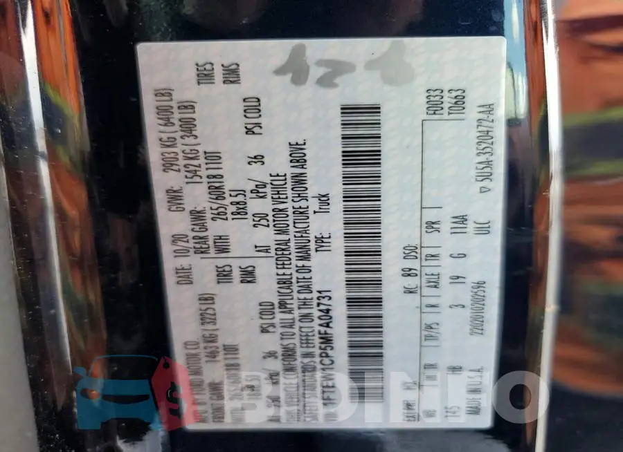 1FTEW1CP5MFA04731 Photo# 12