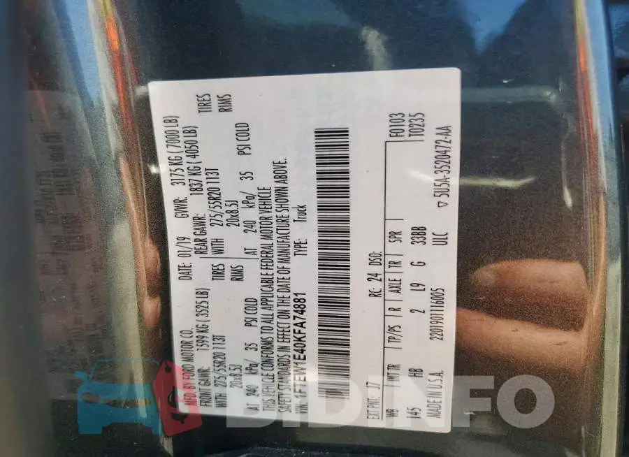 1FTEW1E40KFA74881 Photo# 12