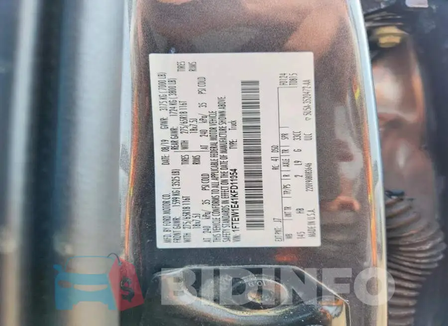 1FTEW1E41KFD11054 Photo# 12