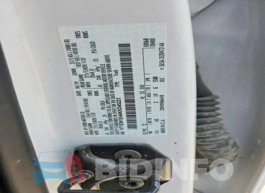 1FTEW1E44KKD45223 Photo# 12
