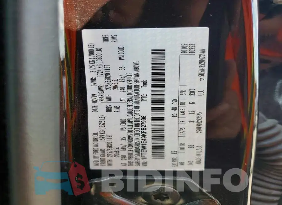 1FTEW1E49KFB27996 Photo# 12
