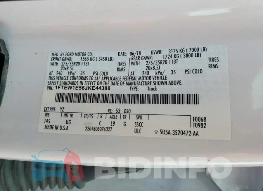 1FTEW1E56JKE44388 Photo# 12