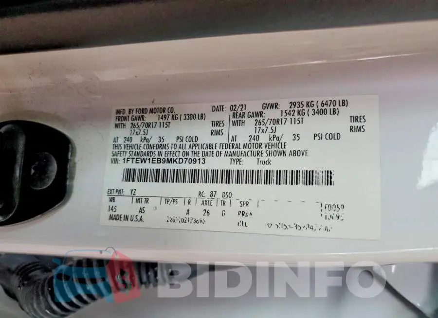 1FTEW1EB9MKD70913 Photo# 12