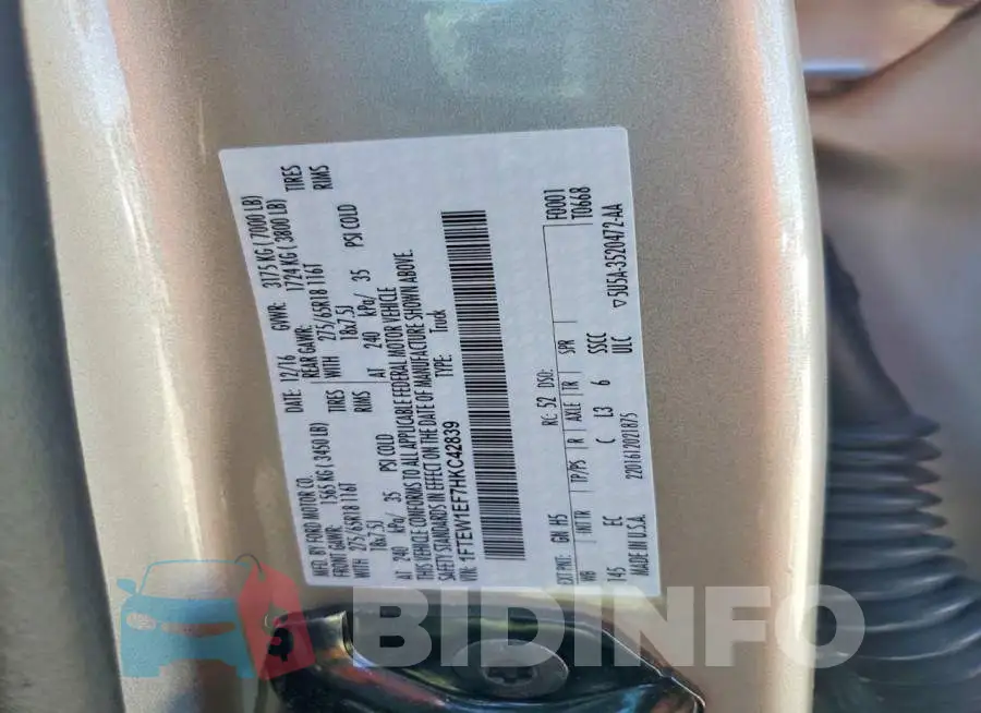 1FTEW1EF7HKC42839 Photo# 12