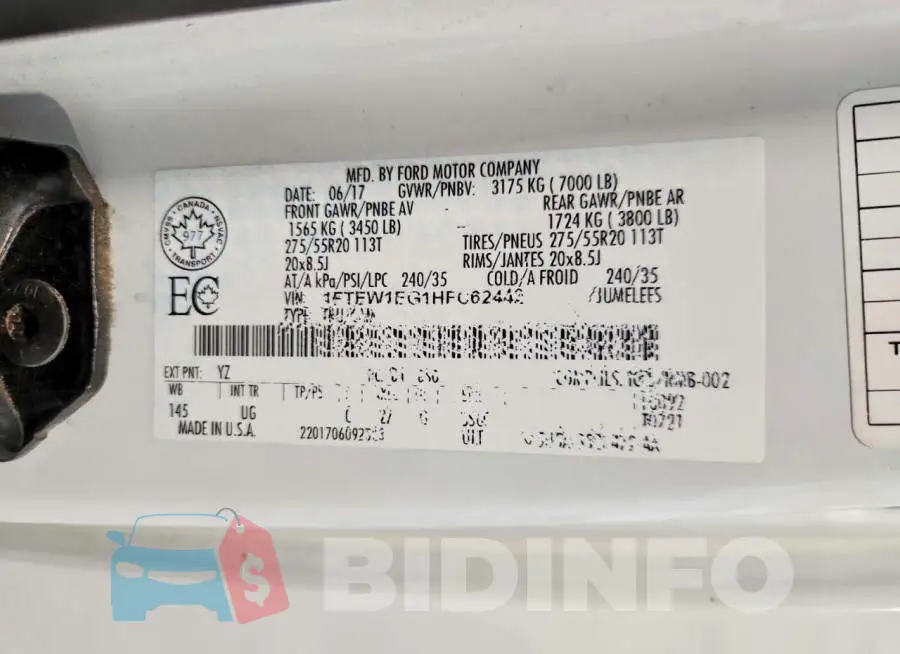 1FTEW1EG1HFC62442 Photo# 12