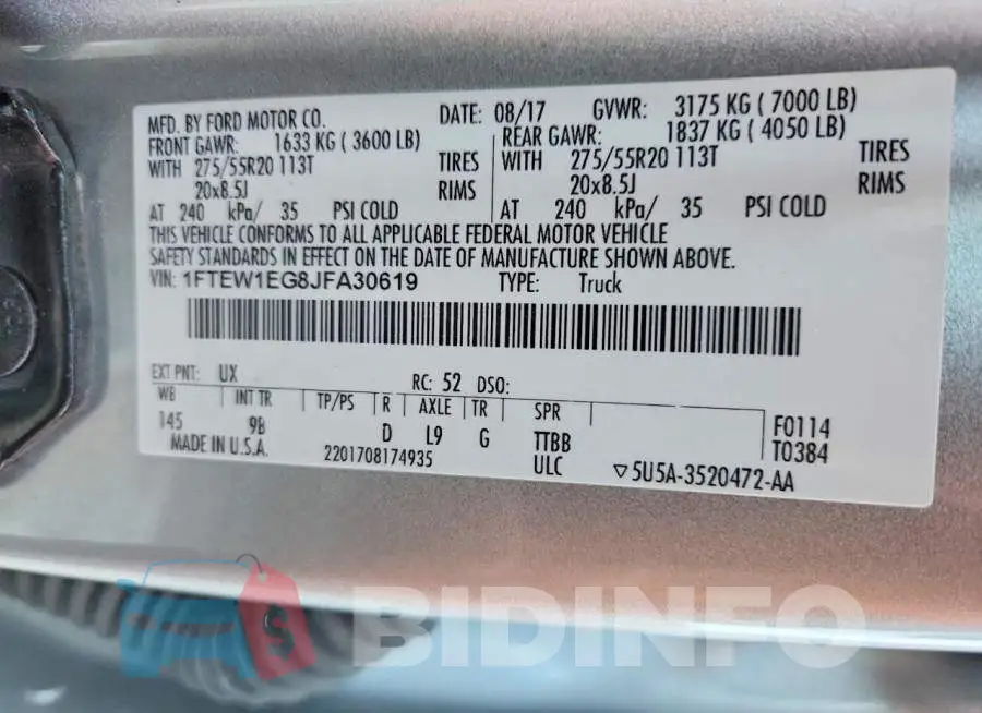 1FTEW1EG8JFA30619 Photo# 12