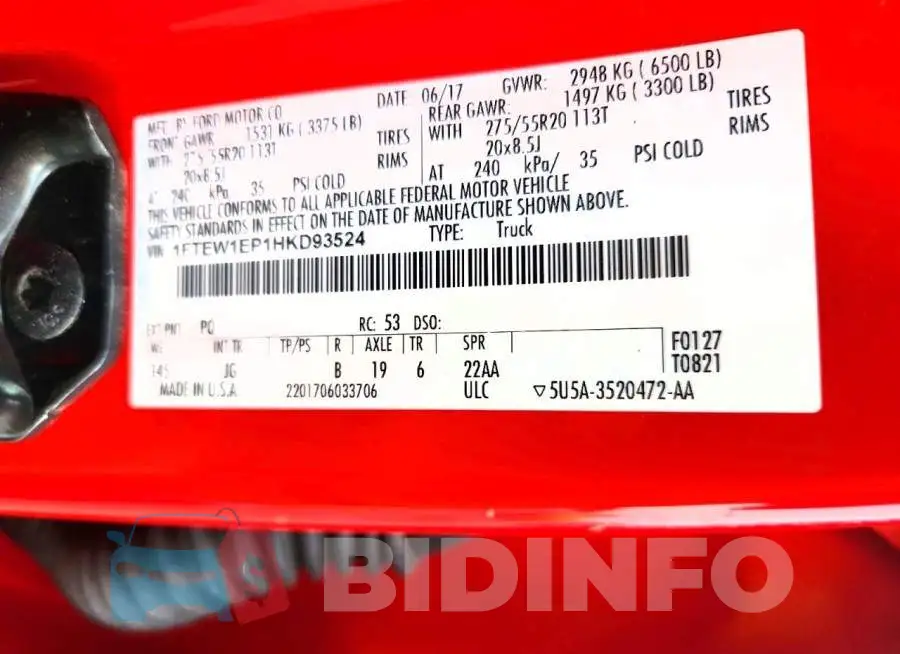 1FTEW1EP1HKD93524 Photo# 12