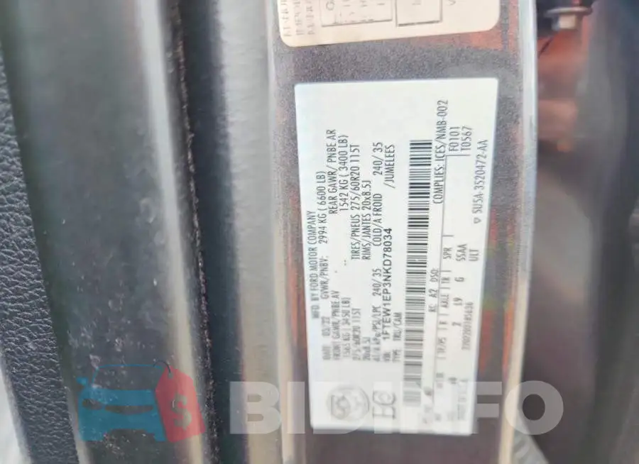 1FTEW1EP3NKD78034 Photo# 12