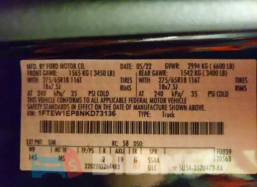 1FTEW1EP8NKD73136 Photo# 12