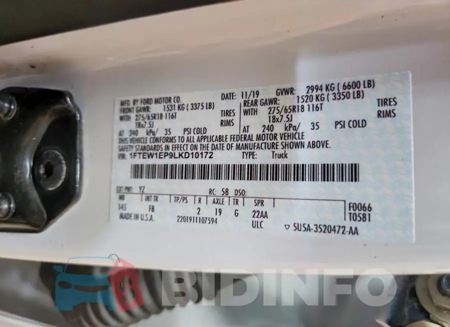 1FTEW1EP9LKD10172 Photo# 12