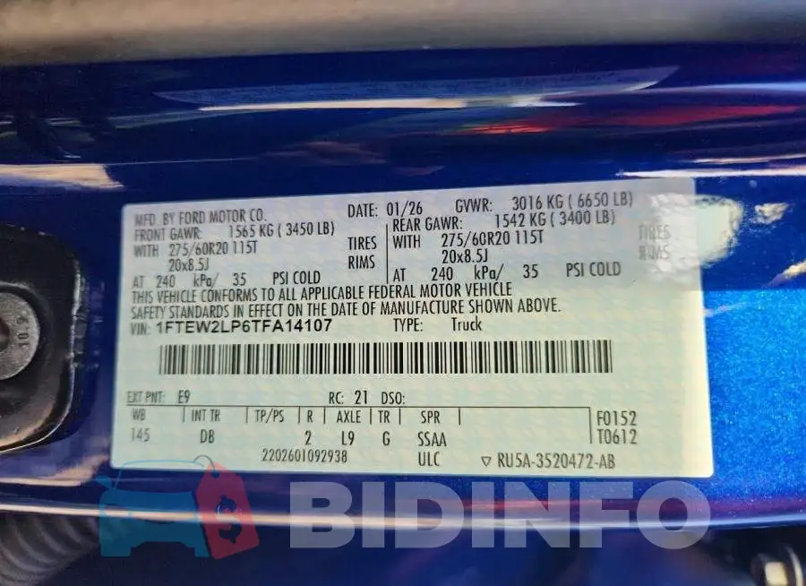 1FTEW2LP6TFA14107 Photo# 12