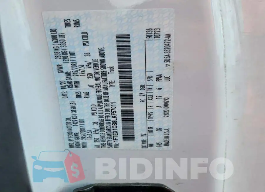 1FTEX1CB8LKF57011 Photo# 12