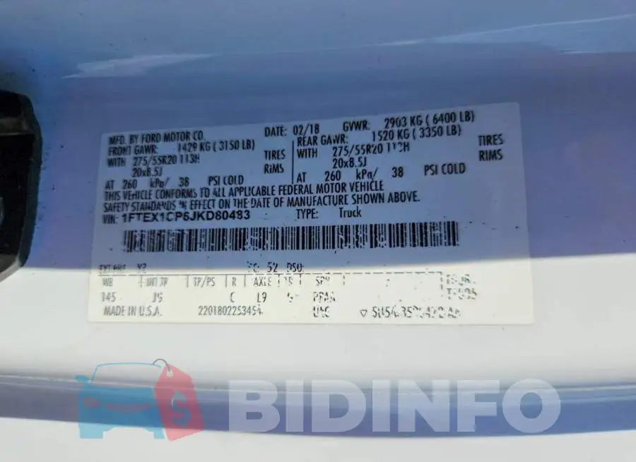 1FTEX1CP6JKD80483 Photo# 12
